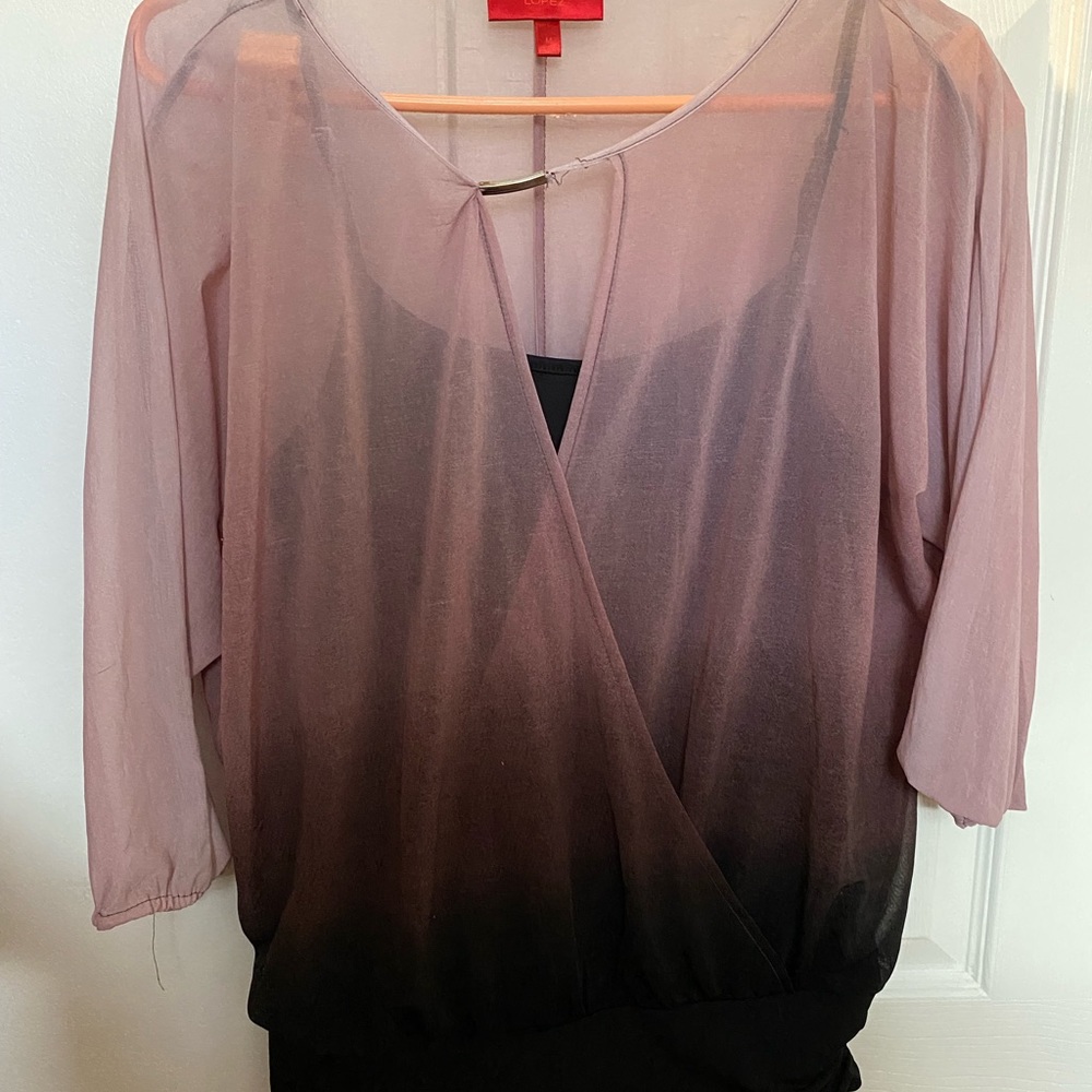 Jennifer Lopez brand. Medium top for going out. Purple ombré.